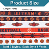 HOBBIESAY 6 Rolls 6 Styles Polyester Basketball Printed Grosgrain Ribbon OCOR-HY0001-18-2