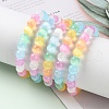 Dyed Natural Selenite Round Beaded Stretch Bracelets for Women BJEW-G731-01A-1