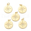 Brass Micro Pave Clear Cubic Zirconia Pendants ZIRC-P200-18A-G-1