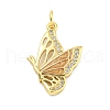 Real 18K Gold Plated Brass Micro Pave Cubic Zirconia Pendants KK-R159-05A-G-1