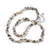 Natural Botswana Agate Chip Beaded Necklaces for Men Women NJEW-G159-01V-4