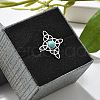 Synthetic Turquoise Finger Rings RJEW-I110-02P-01-1