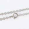 Tarnish Resistant 304 Stainless Steel Cable Chain Necklaces MAK-N016-19P-1