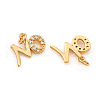 Brass Micro Pave Cubic Zirconia Charms ZIRC-G169-05G-2