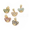Brass Micro Pave Cubic Zirconia Pendants KK-C012-03G-1