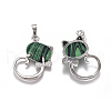 Synthetic Malachite Kitten Pendants G-L512-R17-2