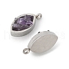 Natural Mixed Stone Chip 304 Stainless Steel Horse Eye Pendants KK-P300-13P-2