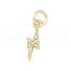 Rack Plating Brass Micro Pave Clear Cubic Zirconia Charms KK-Z060-14G-1