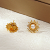 Geometric Stainless Steel Sun Stud Earrings NK4647-4