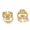 Brass Micro Pave Clear Cubic Zirconia Cuff Rings RJEW-H541-01N-G-1