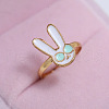 Fashionable European and American Simple Rabbit Alloy Enamel Cuff Rings BW6370-2