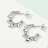 Non-Tarnish 304 Stainless Steel Melting Dripping Stud Earrings EJEW-E199-08P-3