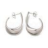 304 Stainless Steel Oval Stud Earrings for Women X-EJEW-S227-60P-1