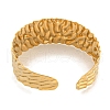 Ion Plating(IP) Textured 304 Stainless Steel Cuff Bangles for Women BJEW-P331-01G-3