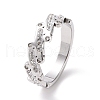 Crystal Rhinestone Oval Bar Finger Ring RJEW-D120-04B-P-1