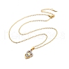 304 Stainless Steel Crystal Rhinestone Heart Pendant Cable Chain Necklaces for Women NJEW-Z056-01E-G-4