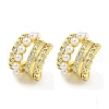 Brass Micro Pave Clear Cubic Zirconia Cuff Earrings EJEW-C104-046G-1