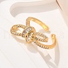 Brass Micro Pave Clear Cubic Zirconia Finger Rings RJEW-C120-27B-G-5