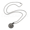 Retro Mandala 201 Stainless Steel Box Chain Constellation Pendant Necklaces for Women Men NJEW-M223-01E-3