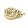 Rack Plating Brass Micro Pave Cubic Zirconia Pendants KK-K392-43G-2
