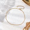 304 Stainless Steel Link Bar Chain Anklets for Women AJEW-AN00624-4