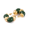 C-Shaped Brass Enamel Stud Earrings for Women EJEW-G391-19G-01-2