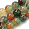 Natural Peacock Green Agate Beads Strands G-S259-16-8mm-1