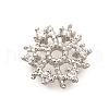Rack Plating Brass Micro Pave Clear Cubic Zirconia Bead Caps KK-H508-18P-1