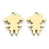 Ion Plating(IP) 201 Stainless Steel Pendants STAS-T044-271G-2