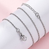 Brass Column Link Chain Necklaces for Women NJEW-D302-05P-5