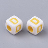 White Opaque Acrylic Beads MACR-R869-01D-2