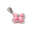 Dyed Synthetic Imperial Jasper & Glass Seed Beaded Star European Dangle Charms PALLOY-MZ00693-04-3