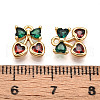 Brass Micro Pave Cubic Zirconia Charms KK-N261-94A-G-3