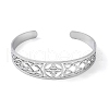 Non-Tarnish Hollow Out Knot 304 Stainless Steel Open Cuff Bangles for Women BJEW-G701-02P-2