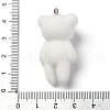 Bear Flocky Resin Pendants RESI-S010-06A-3