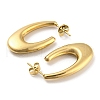 Ion Plating(IP) 304 Stainless Steel Oval Stud Earrings EJEW-E288-02G-2
