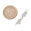 Natural Aquamarine Chip & Natural Cultured Freshwater Pearl Rice Beaded Connector Charms PALLOY-JF03707-08-2