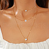 Alloy Clear Cubic Zirconia 3 Layer Necklaces for Women WG9523E-11-1