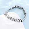 304 Stainless Steel Cuban Link & Panther chain Bracelets for Women Men BJEW-R018-11P-2