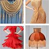 Polyester Latin Fringe Lace OCOR-WH0064-43A-7