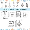 SUNNYCLUE 72pcs 12 styles Tibetan Style Zinc Alloy Connector Charms TIBE-SC0001-77-2