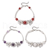 3Pcs Natural Carnelian & Amethyst & White Jade Beaded Braceleys BJEW-JB11665-2