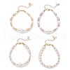4Pcs 4 Colors Glass Pearl Round Beaded Multi-strand Bracelets BJEW-JB11918-2