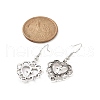 Alloy Heart with Cross Dangle Earrings for Women EJEW-JE05133-2
