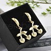 Brass Cherry Hoop Earrings EJEW-R016-04P-3