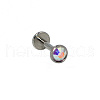G23 Titanium Cubic Zirconia Flat Round 17 Gauge Threadless Labrets for Women Men WG1F07B-02-2