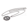 Lotus 201 Stainless Steel Pendant Necklaces NJEW-F320-04P-2