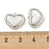 Brass Pave Shell Heart Charms KK-L211-016P-3