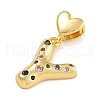 Brass Micro Pave Colorful Cubic Zirconia Pendants KK-P281-01G-Y-2