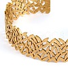 304 Stainless Steel Hollow Leaf Open Cuff Bangles for Women BJEW-K241-03D-G-2